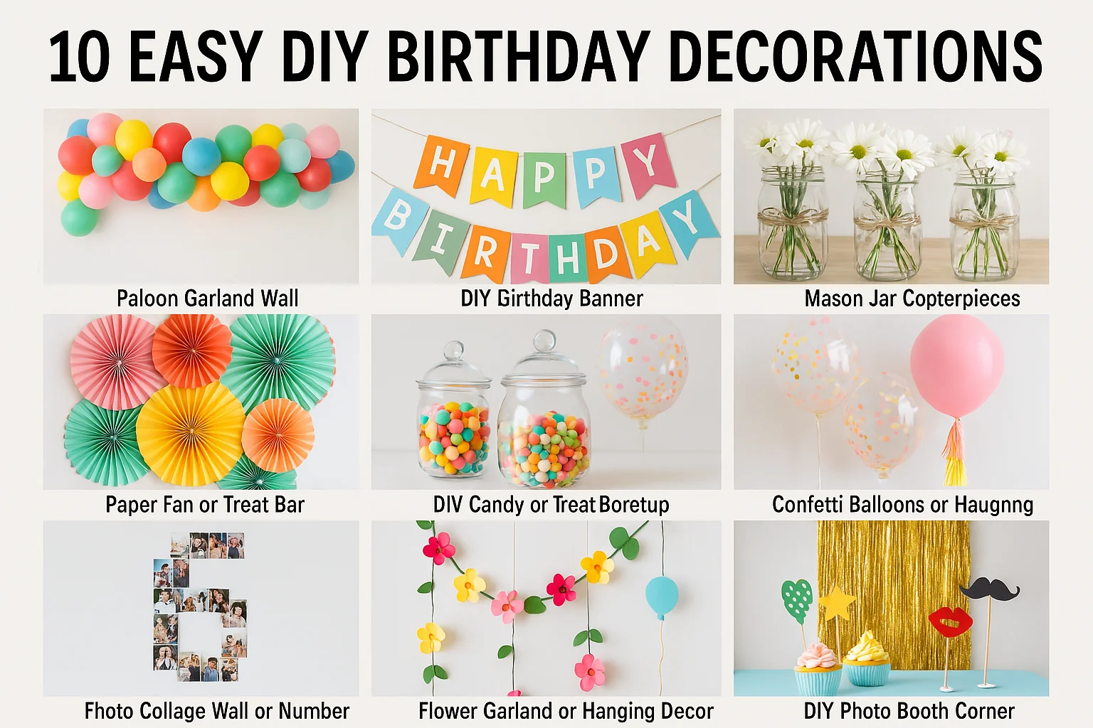 10 easy diy birthday decorations - cute homemade party decor