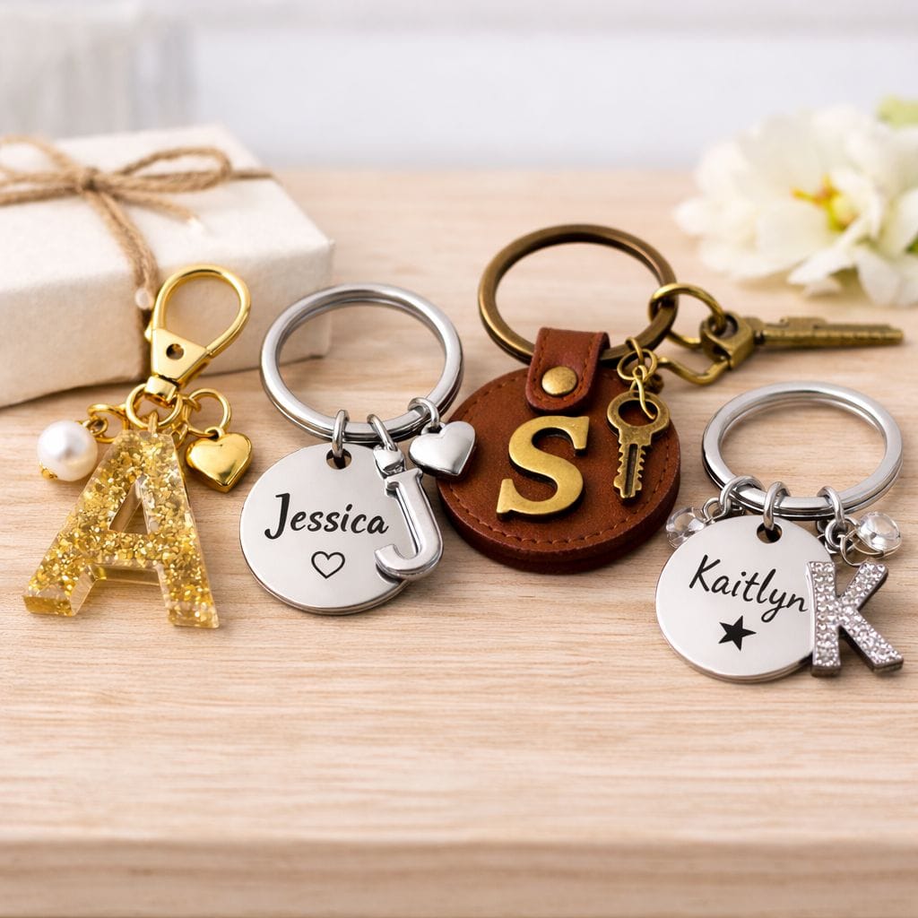 The 10 Best Birthday gifts Under $10 (Affordable, Cute & Thoughtful Ideas) Personalized Initial Keychain