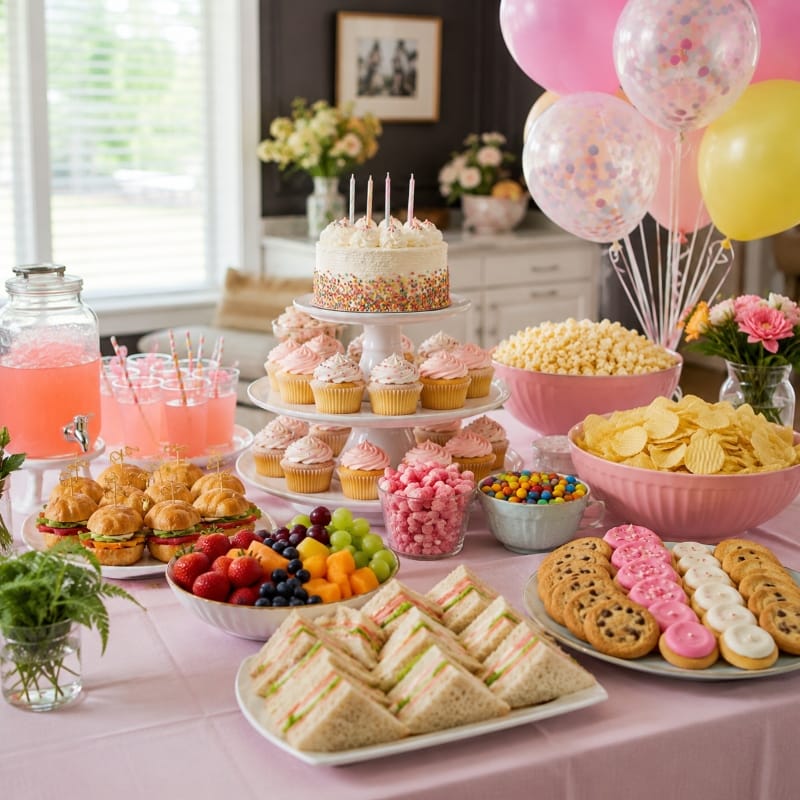 Adult birthday party planning with elegant dinner table, candles, and cake