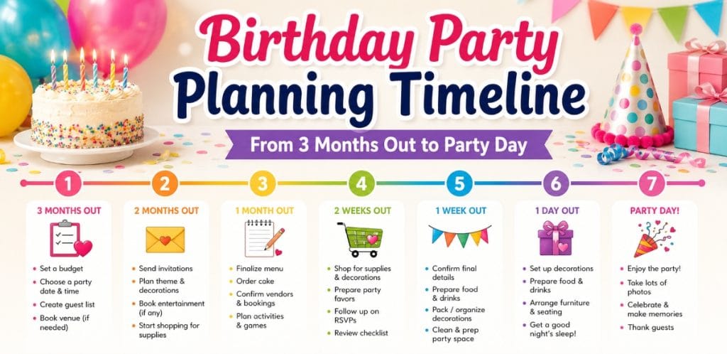 Birthday party planning timeline Birthday party planning timeline