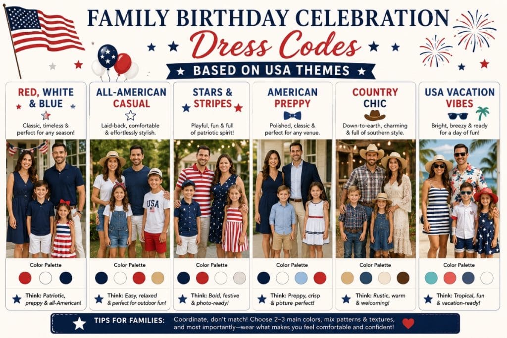 Patriotic family birthday outfit ideas